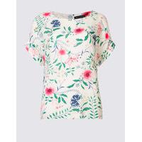 M&S Collection Floral Print Short Sleeve Shell Top