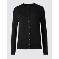 M&S Collection Ribbed Round Neck Cardigan