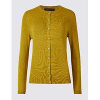 M&S Collection Ribbed Round Neck Cardigan