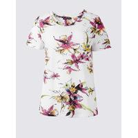 ms collection floral print short sleeve t shirt