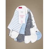 M&S Collection 5 Pair Pack Trainer Liner Socks