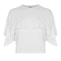 MSGM Ruffle Cropped T Shirt