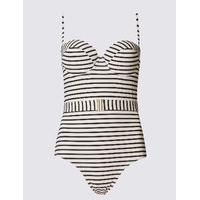 M&S Collection Secret Slimming Striped Swimsuit