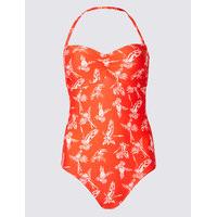 ms collection secret slimming parrot print swimsuit