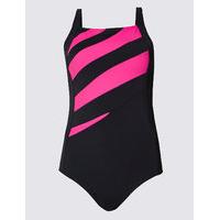 ms collection post surgery tummy control striped swimsuit