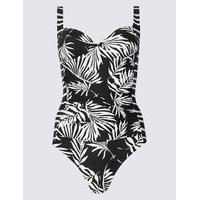 ms collection secret slimming palm leaf print swimsuit