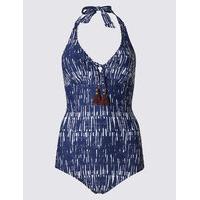 ms collection secret slimming shard print swimsuit