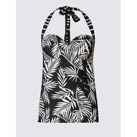 ms collection secret slimming palm print tankini top