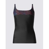 M&S Collection Sporty Track Print Tankini Top