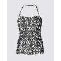 ms collection tile print tankini top