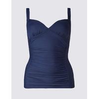 M&S Collection Ruched Plunge Tankini Top