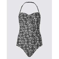 M&S Collection Secret Slimming Tile Print Swimsuit