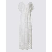 M&S Collection Embroidered Lace Short Sleeve Maxi Kaftan