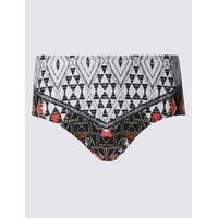 M&S Collection Tribal Print High Waist Bikini Bottoms