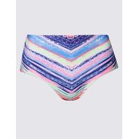 M&S Collection Striped High Waist Bikini Bottoms