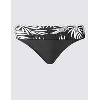 M&S Collection Palm Leaf Print Hipster Bikini Bottoms