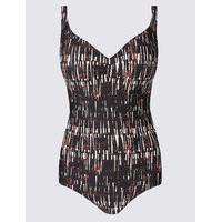 M&S Collection Secret Slimming Shard Print Swimsuit DD-G