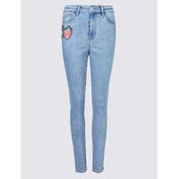 M&S Collection Floral Embroidered Skinny Leg Jeans