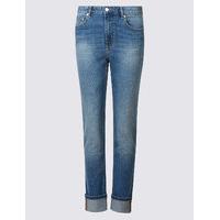 ms collection turn up mid rise slim leg jeans