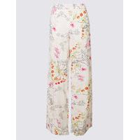 M&S Collection Floral Print Wide Leg Trousers