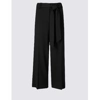 M&S Collection Tie Front Wide Leg Cropped Trousers