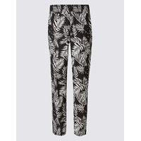 M&S Collection Palm Tree Print Tapered Leg Trousers