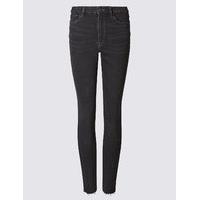 ms collection frayed hem high waist skinny leg jeans