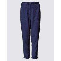 M&S Collection Patch Pocket Turn Up Tapered Leg Trousers