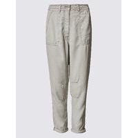 M&S Collection Patch Pocket Turn Up Tapered Leg Trousers