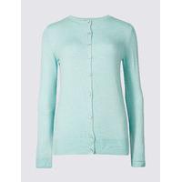 M&S Collection Ribbed Hem Round Neck Cardigan