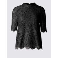 M&S Collection Cotton Blend Lace Tie Back Shell Top