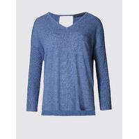 M&S Collection Window Back V-Neck Jumper