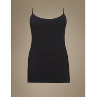 M&S Collection Cotton Rich Longline Strappy Vest Top