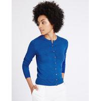 M&S Collection Ribbed Hem Round Neck Cardigan