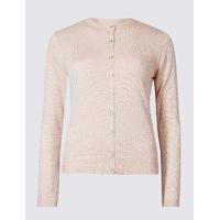 ms collection sparkle round neck cardigan