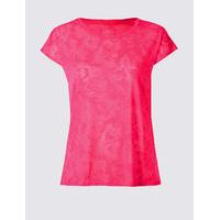 M&S Collection Leaf Print Short Sleeve T-Shirt