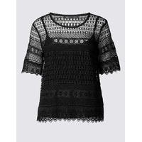M&S Collection All Over Lace Half Sleeve Camisole Top