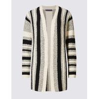 M&S Collection Cotton Rich Striped Open Front Cardigan