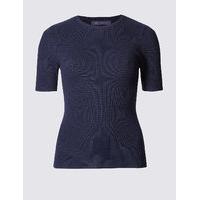 M&S Collection Crew Neck Short Sleeve Jumper