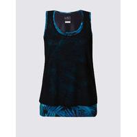 M&S Collection Dark Tropical Print Sports Vest