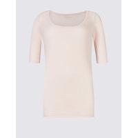 ms collection pure cotton scoop neck half sleeve t shirt