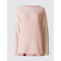 M&S Collection Pure Cotton Cable Knit Dipped Hem Jumper