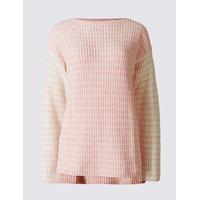 ms collection pure cotton cable knit dipped hem jumper