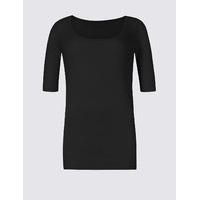 M&S Collection Pure Cotton Scoop Neck Half Sleeve T-Shirt
