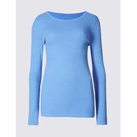 M&S Collection Pure Cotton Round Neck Long Sleeve T-Shirt