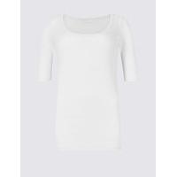 M&S Collection Pure Cotton Scoop Neck Half Sleeve T-Shirt