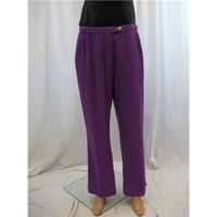M&S Size 16 Purple Elasticated Waist Trousers