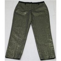 M&S Limited Collection, size 10L gold patterned trousers