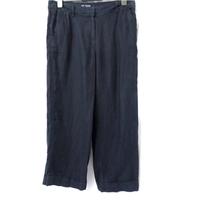 M&S Marks & Spencer/ Autograph - Size: 14S- Navy Linen Trousers
