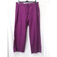 M&S Marks & Spencer - Size: 20 - Purple Wide Leg Linen Trousers